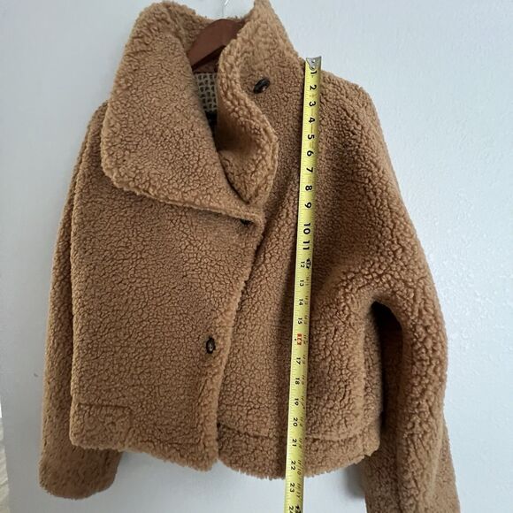 Free People Izzy Wrap Teddy Jacket in Sand Size XS We The Free - Picture 4 of 5